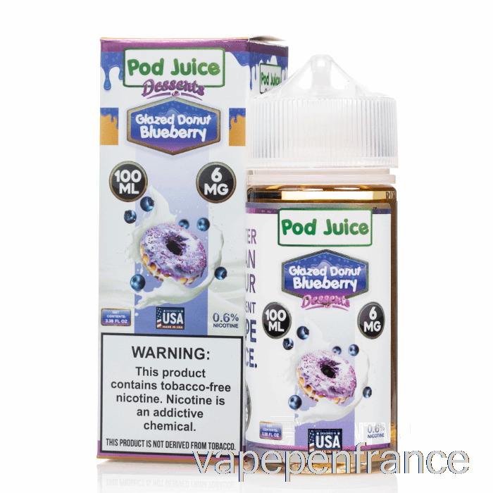 Beignet Glacé Myrtille - Jus De Dosette - 100 Ml 12 Mg Stylo Vape